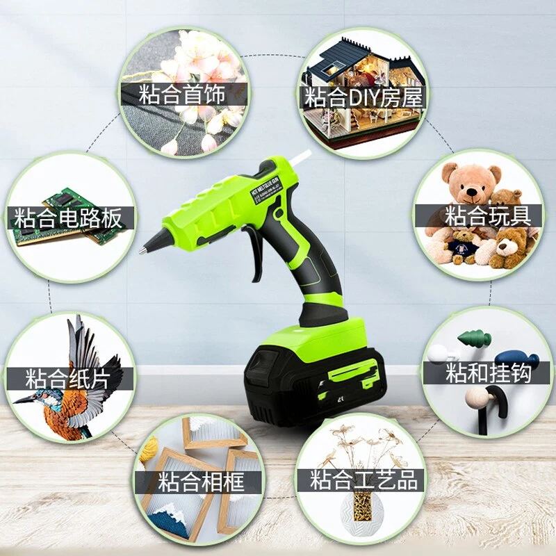 Cordless Hot Melt Glue Gun For Makita/DEWALT/BlackDecker/Milwaukee/Bosch With 30 Sticks 18V Lithium Battery Electric Repair Tool 6