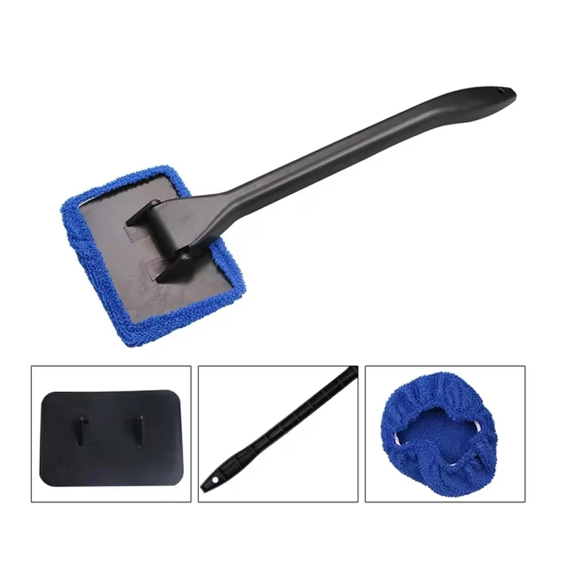 Car Window Cleaner Brush Auto Interior Glass Wash Wiper Multi Functional Household Glass Cleaning Brush Reusable Cloth Pad 5