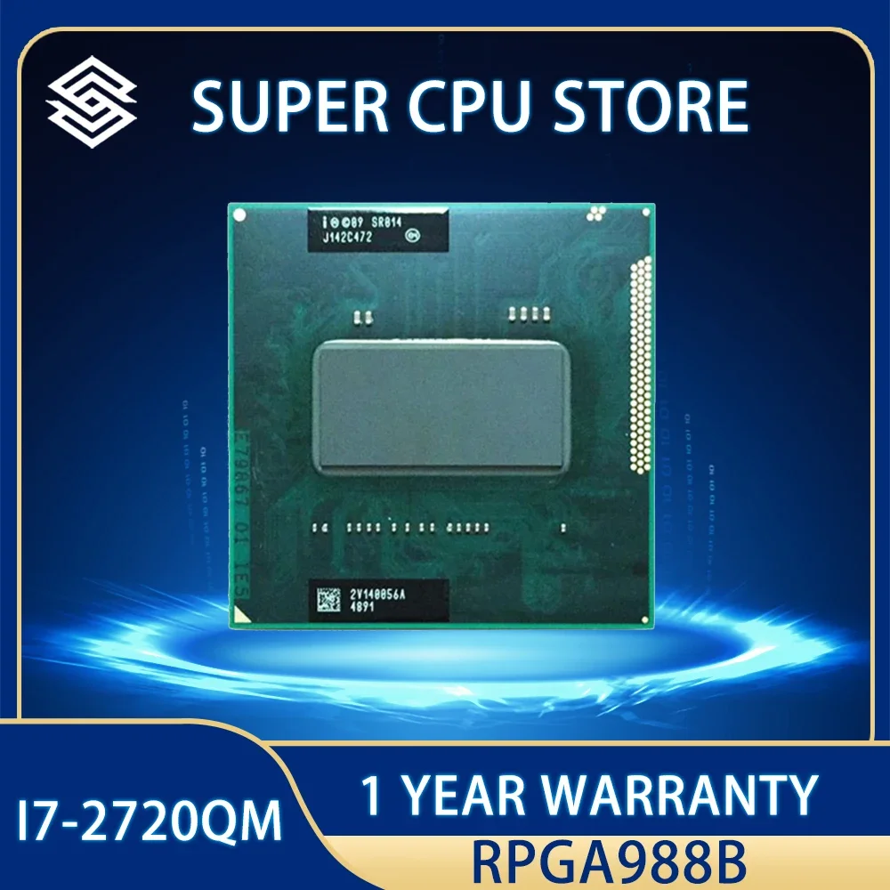 Processore Intel Pga I7 2720Qm Cpu I7-2720Qm Supporto Hm65 Cpu 2.2-3.3G 6M Cache Sr014 Laptop Rpga988B