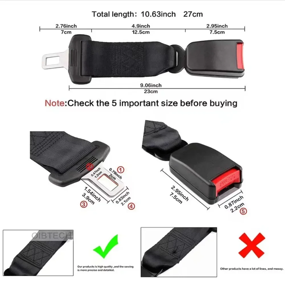 Bayerley Seat Belt Extension Clip 36CM 14'' Steel Car Safety Buckle Pad Cover for Universal Fit Car Safety Belt Buckle Extension