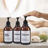 Soap Dispenser Brown Wall Mounted Shampoo Shower Gel Lotion Refillable Empty Bottle with Label Tray Kitchen Accessories 500ML 5