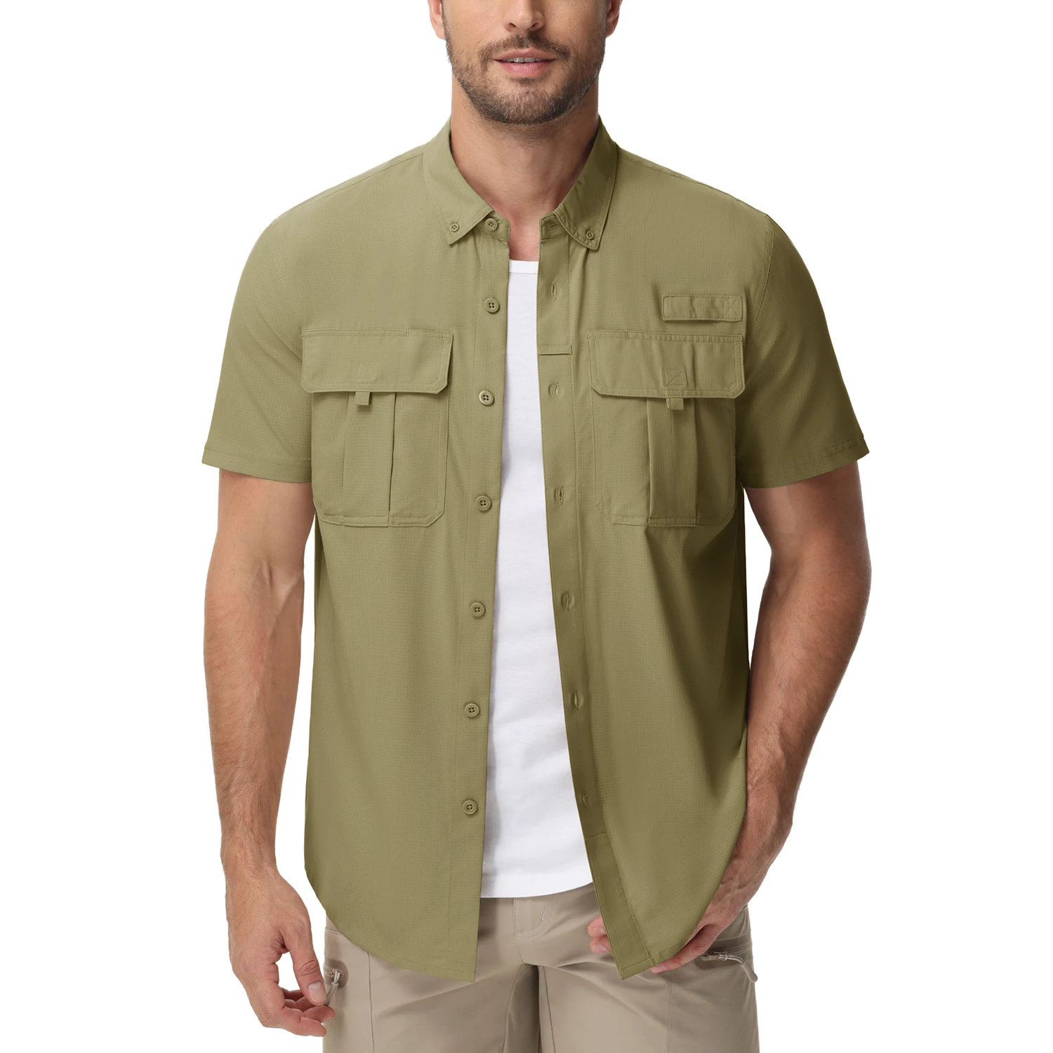 Eklentson uv block fischer hemden herren leichtes upf 50 schnell trocknendes kurzarmhemd atmungsaktives outdoor wander hemd – Detail 16