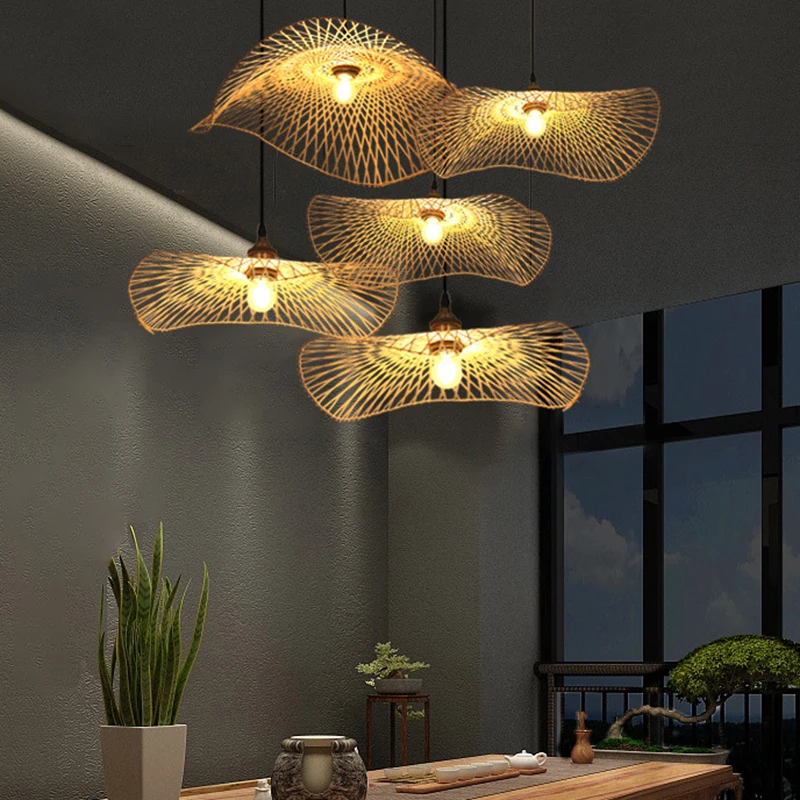 

Креативные бамбуковые подвесные светильники, винтажные Потолочные Подвесные светильники в китайском стиле, украшение для столовой, ресторана, лофта, подвесной светильник