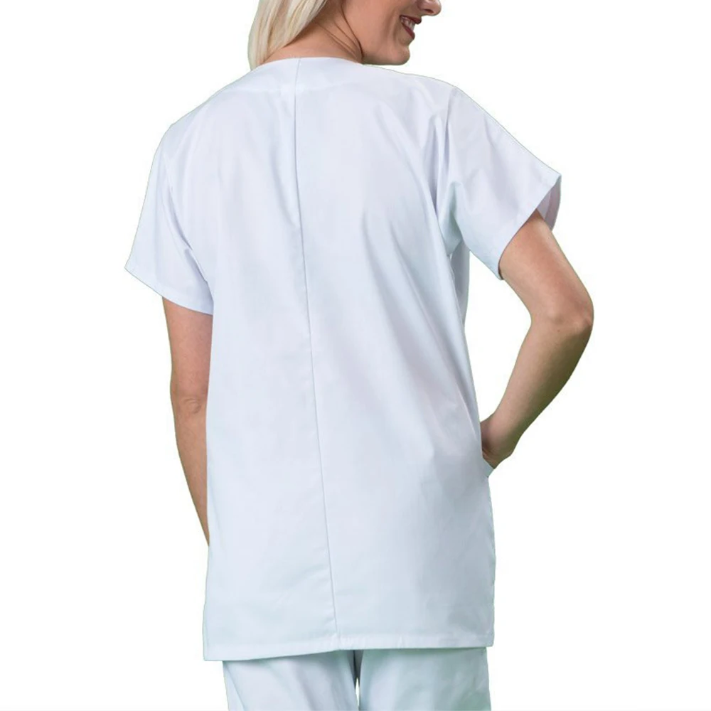 

T Shirt Boxer Men Briefs Women Men Medical Dress Uniform Hospital Lab Coat Workwear Tops Collarless Short Sleeve