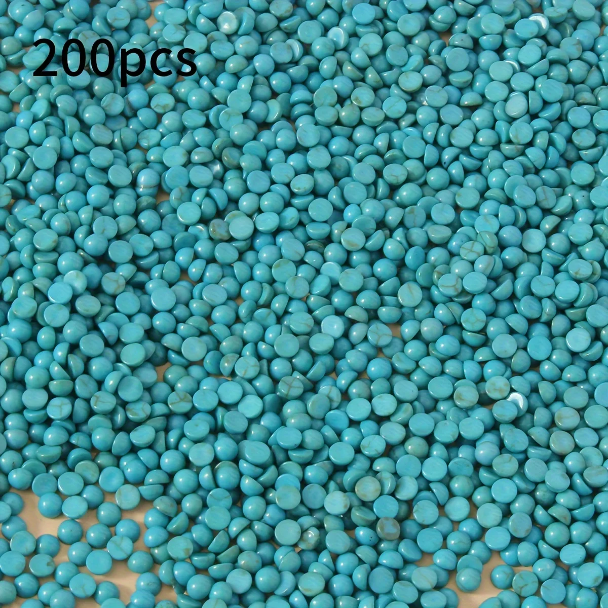 Set of 100/200 Plain Blue Turquoise Inlaid Pendant and Ring Components