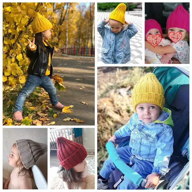 21 Colors Autumn Winter Crochet Baby Hat Girls Boys Cap Kids Beanie Infant Hat Parent-Child Knitted Hat Men Women Wool Cap 4