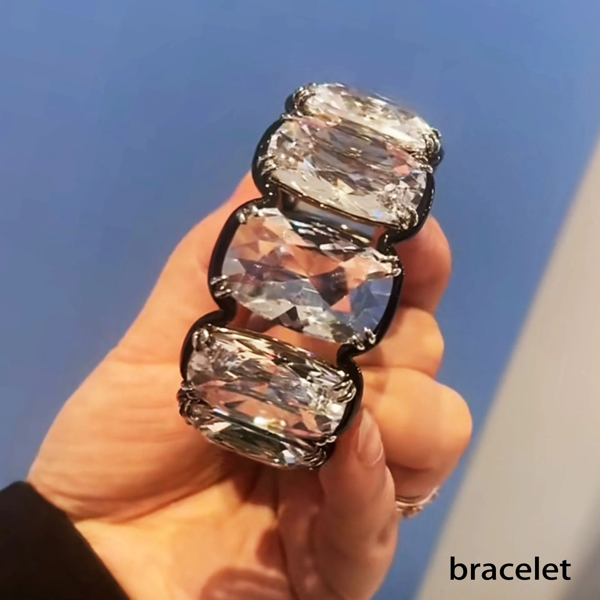2025 New Trend Stainless Steel Jewelry Set Fashion for Women Square Cut Crystal Earring Bracelet Necklace Ring Party Accessories 5