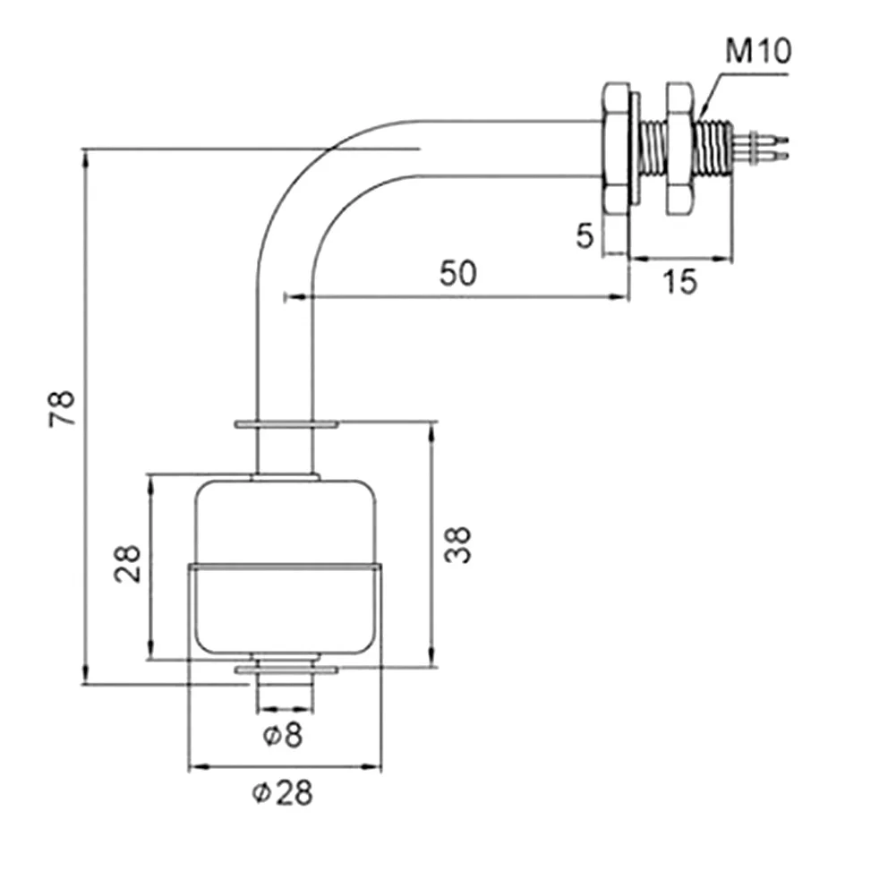 Liquid Level Sensor Stainless Steel Liquid Water Level Sensor Switch for Pool Can 75mm Switch liquid level sensor