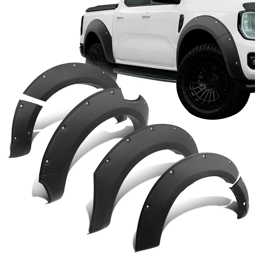 

8'' Riveted Style Fender Flares Wheel Arch Extension for Ford Ranger Next Gen 2022 2023 Wildtrak with sensor hole Car Accessorie