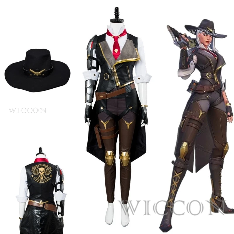 

OW Ashe Cosplay Costume Elizabeth Caledonia Cosplay Ashe Outfit Full Suit For Adult Women Halloween Carnival Costumes