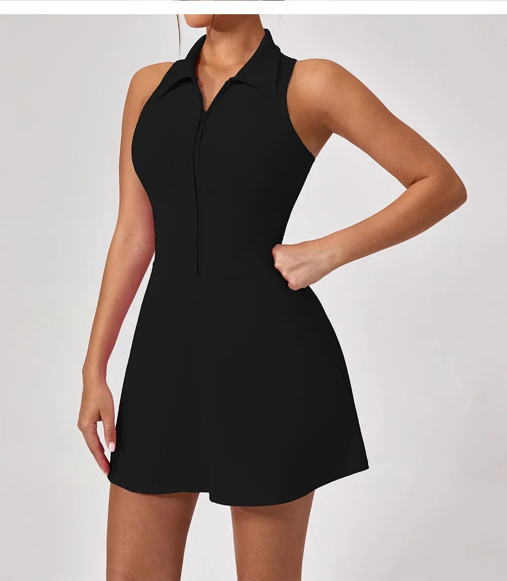 Women Sports Dress Running Golf Tennis Fitness Suit Lapel Set women dress sports clothing