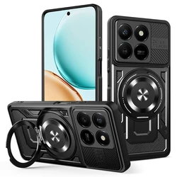 Shockproof Armor Magnetic Ring Case with Magsafe Wireless Charging Compatibility for Honor 400 Smart (Black)