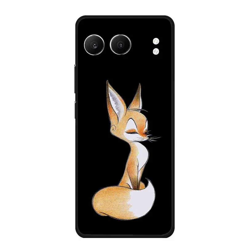 Cute Cartoon Cat Black Silicone Soft Back Cover Case