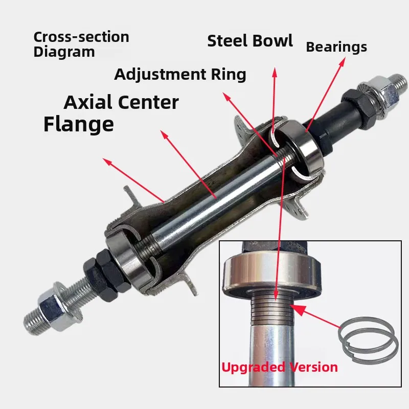 Mountain Bike Rear Axle Bicycle Flower Drum Ball Bearing Modin Axle Front Rear Axle Perlin  t Screw t