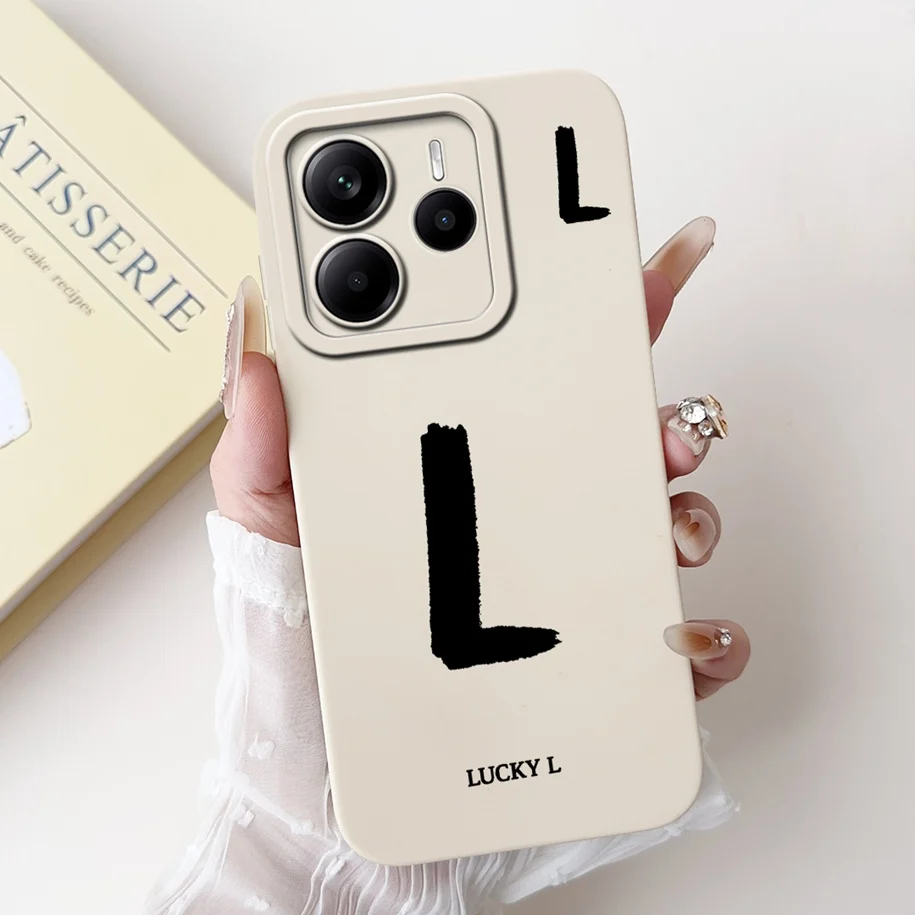 Cute Letters Soft Silicone Phone Case - Global Cover for Xiaomi Redmi Note 14 2025