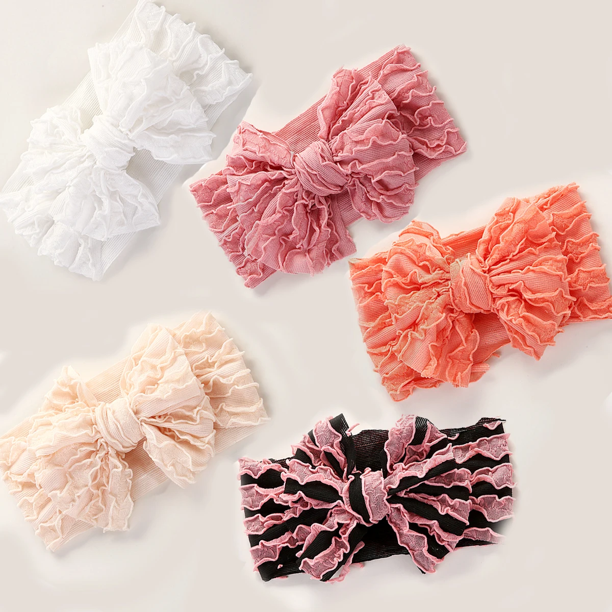 

Summer Spring Lace Wide Headband for Baby Girl Hair Accessories Messy Bow Hairband Newborn Headwrap Knot Turban Child Hairband