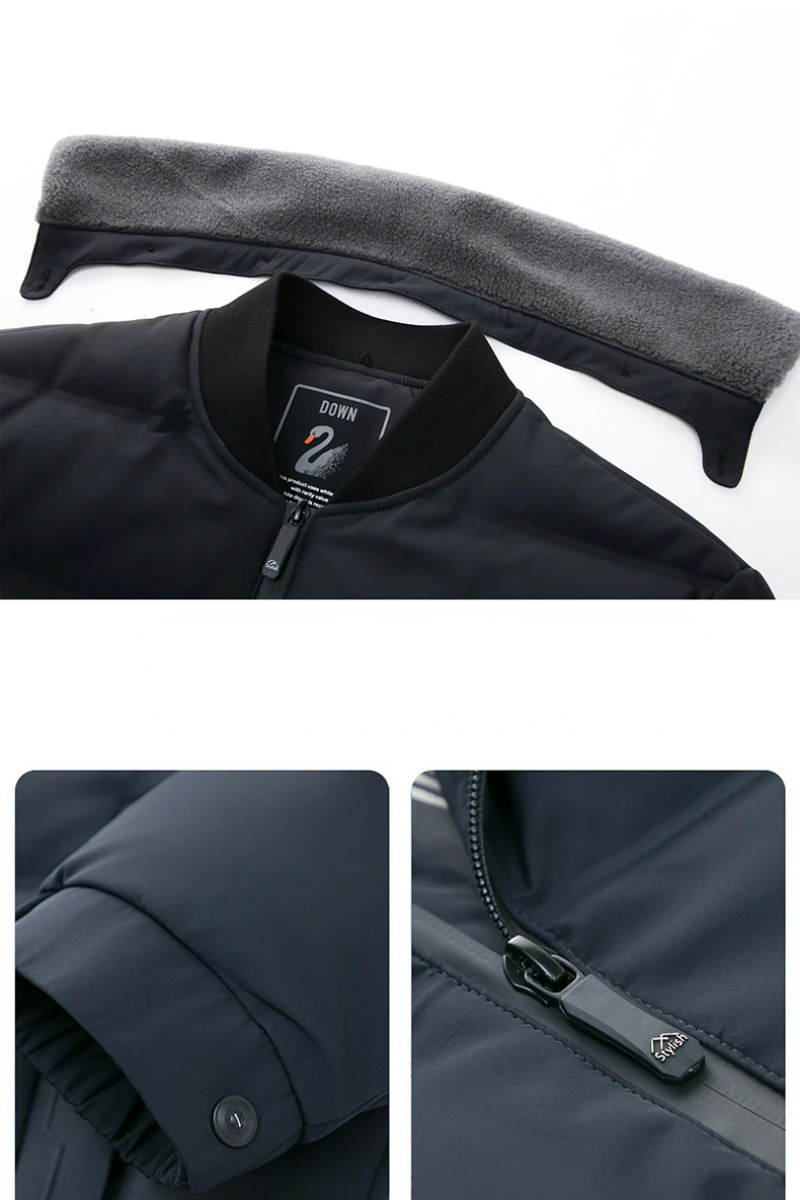 Winter Down Jacket Men's high quality Detachable fur collar 95% White Duck Down Warm Parka Male Business Brand Short Jacket