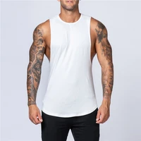 Vêtements de sport pour hommes, débardeur d'été en coton, Fitness, Jogging, musculation, chemise sans manches, respirant, col rond, gilet musculaire décontracté 2