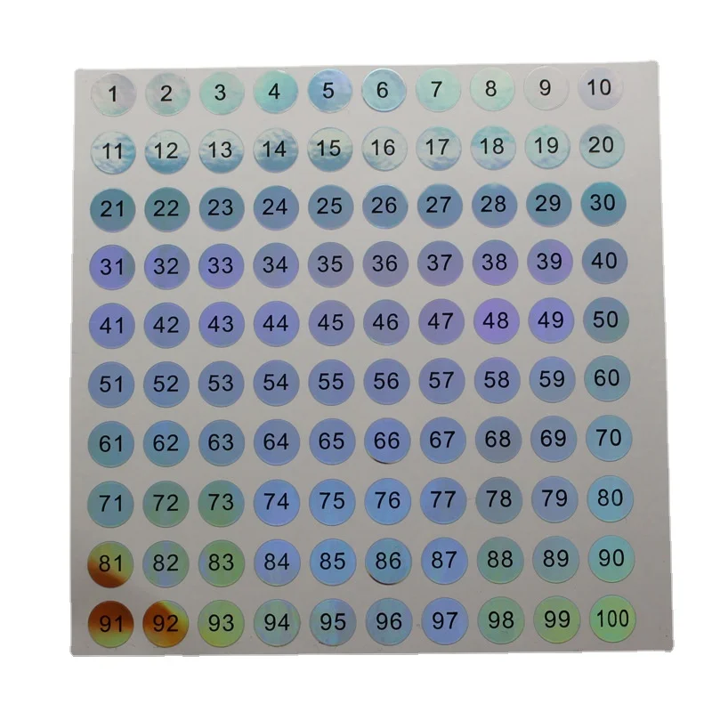 Nail Polish Color Gel Varnish Number Sticker Label 1-100/101-200/201-300 Mark Numbering Manicure Waterproof Laser Label Sticker