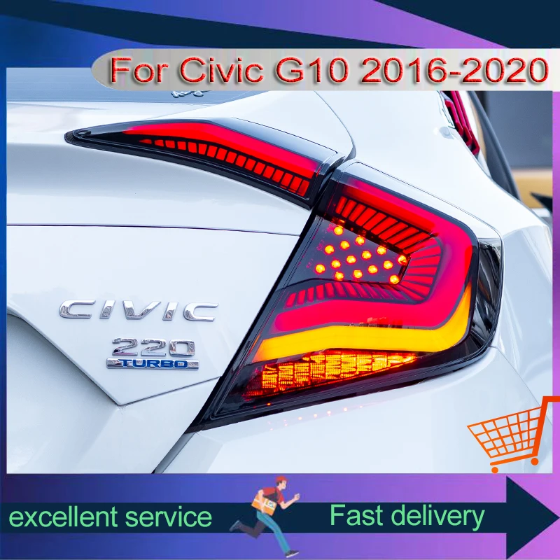 

New Taillights For Honda Civic G10 2016-2020 Modified Rear Lamps LED Starry Sky Reversing Brake Lights Automobile Accessories