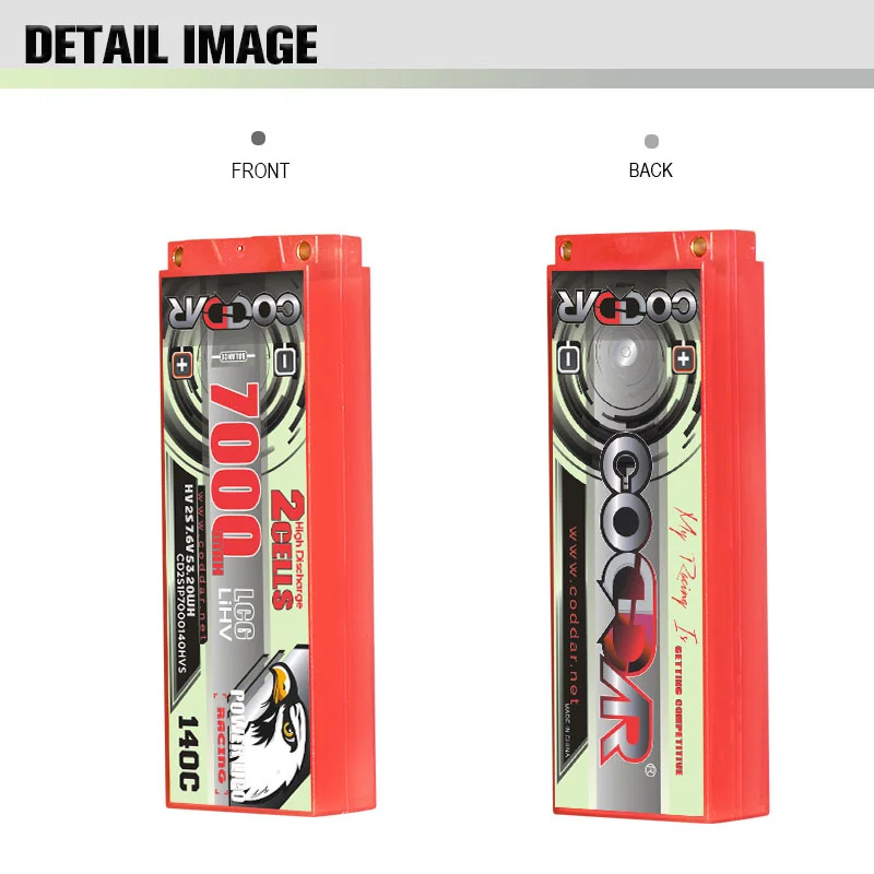 

CODDAR 7000MAH 2S 7.6V 140C 1:10 Drift Flat Running Climbing RC Car Lithium Battery LIHV