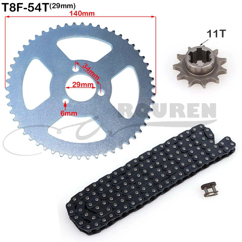 Metal T8F 126 Links +11tooth +Chain Plate For High Quality Fit Electric and Gas Scooter ( Spare Parts) Dirt Pit Bike Motorcycle