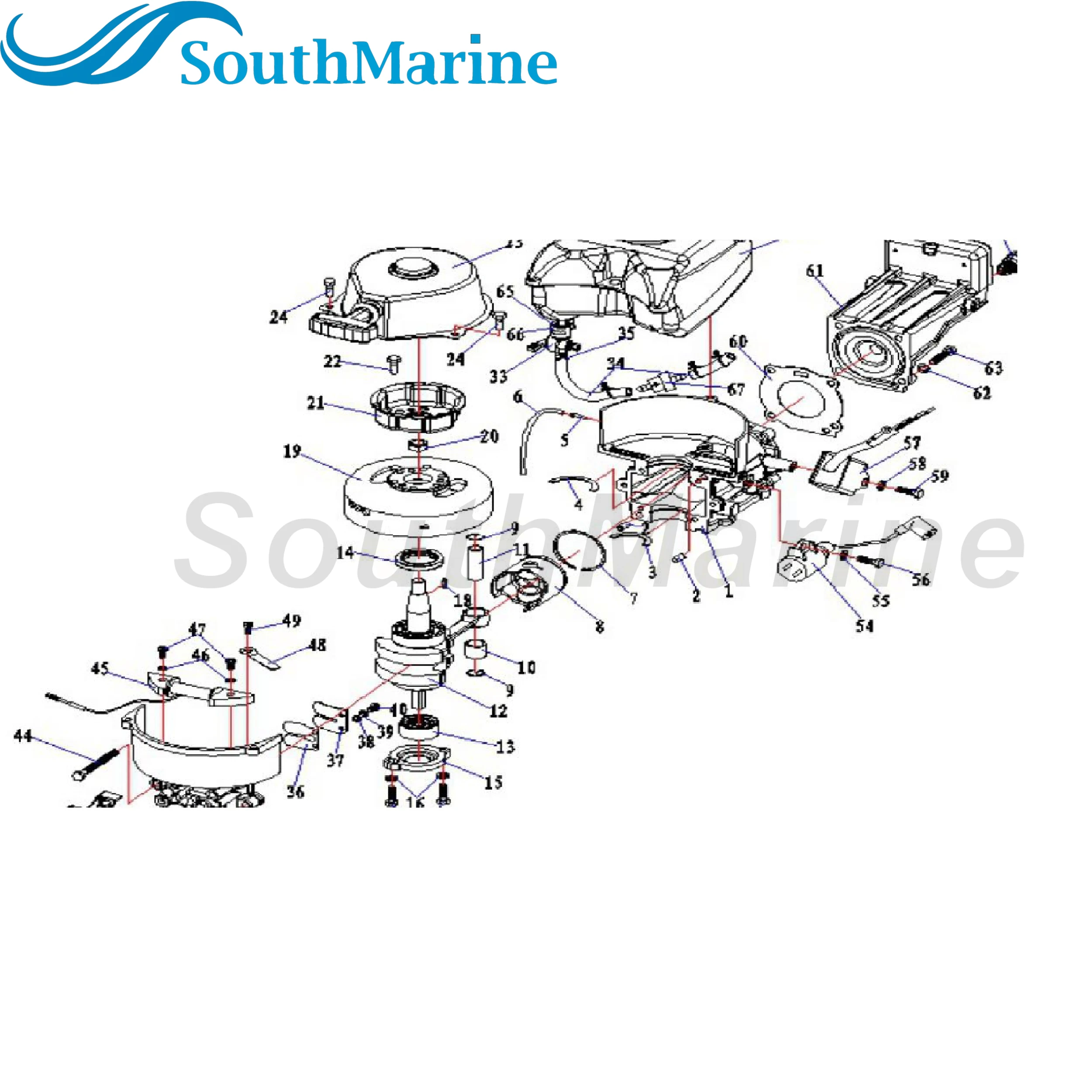 Boat Motor 823033 Ignition Coil for Mercury Quicksilver Outboard Engine 2.5HP 3HP 3.3HP