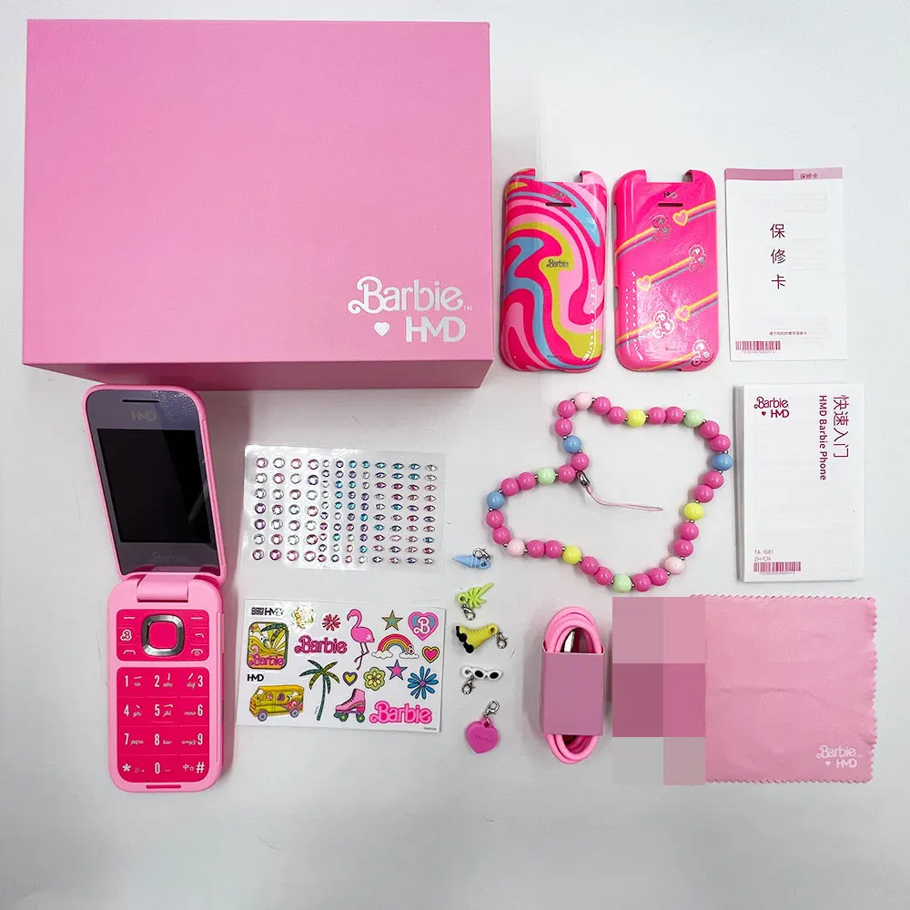 HMD Barbie phone 4G Feature Phone Camera 1450mAh Bluetooth 5.0 FM Radio Dual SIM Bettery Type-C Port Mobile Phone 2