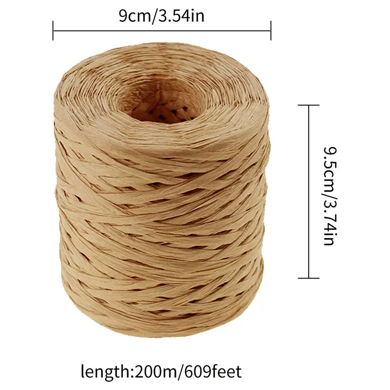 218Yards Raffia Paper Craft Ribbon Packing Paper 1/4Inch 3