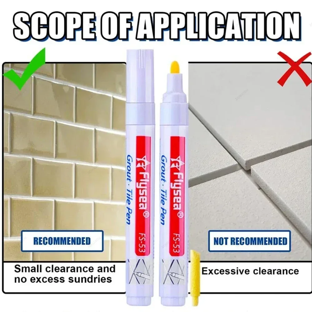 Grout Pen 1-10Pcs 10 Colors Waterproof Tile Floor Wall Grout Pen for Kitchen Bathroom Ceramic Seam Paint Gap Repair Tools