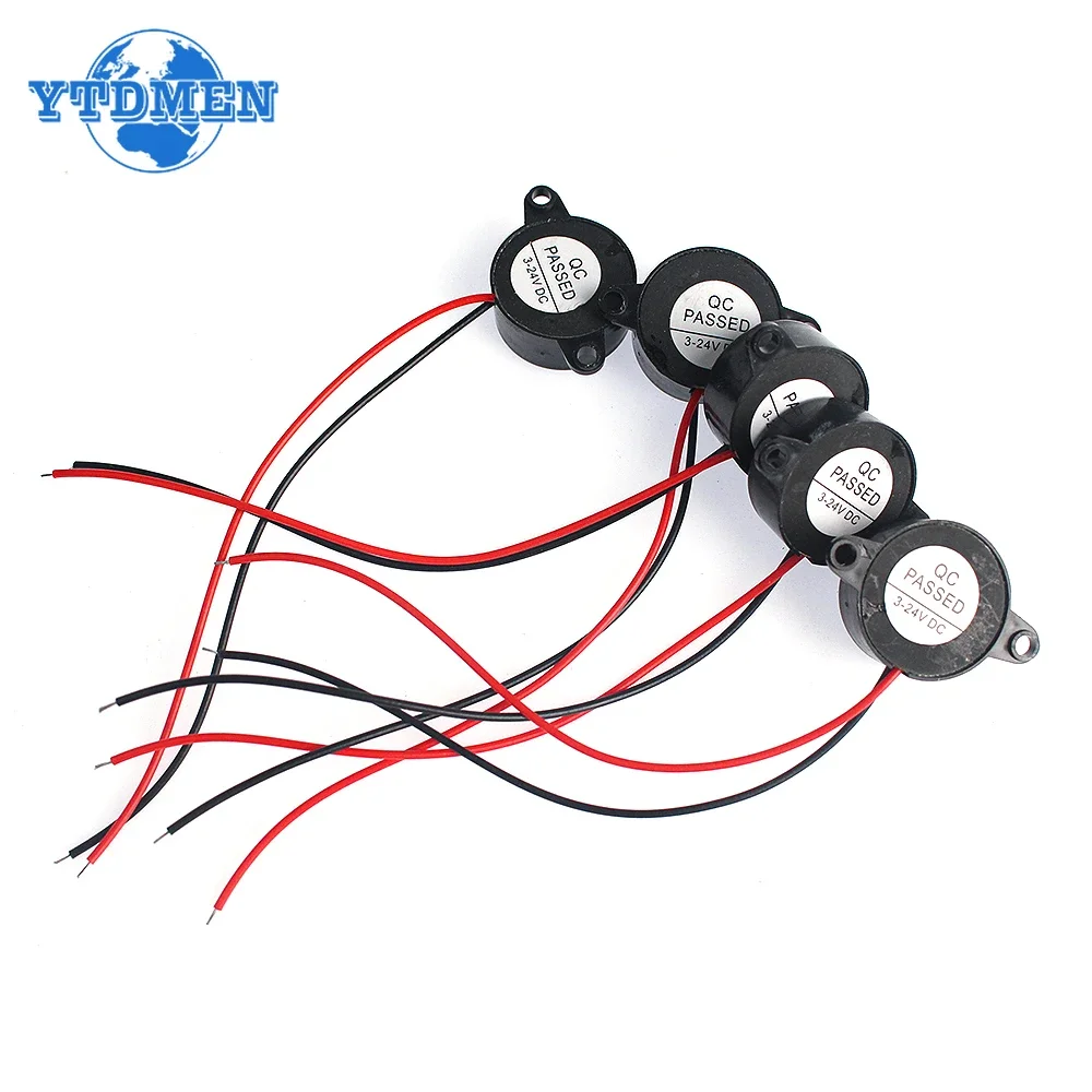 5PCS SFM-20B DC3-24V 피에조 전자 버저 경보 연속 사운드 2312 활성 압전 버저 Arduino 용 높은 데시벨