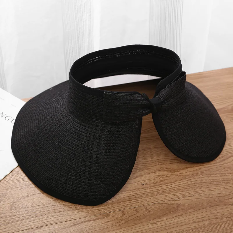 Sommer Hüte Für Frauen Sonnenhut Leere Top Faltbare Tragbare Outdoor Sonnenschirm Strand Zubehör Sonnenschutz Sonnenhut Weibliche Casual – Detail 11