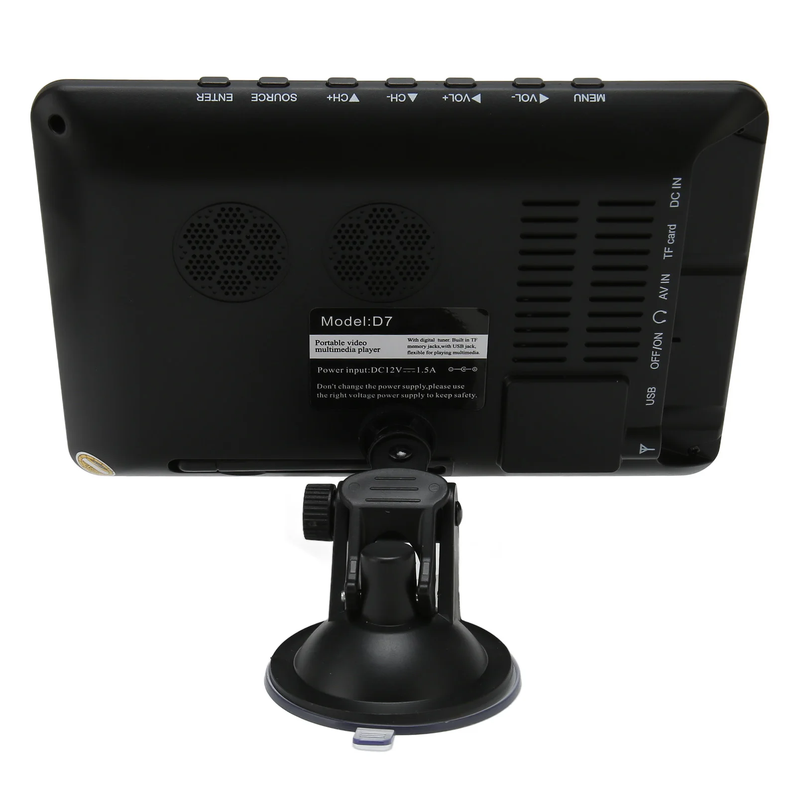 7in HD LED Digital TV Portable Television Video Player Built in Rechargeable Battery EU Plug