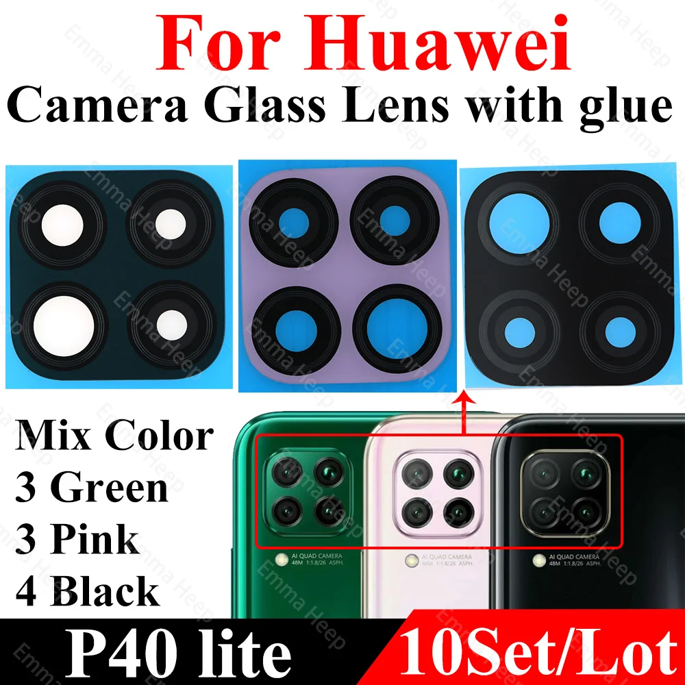 Camera Glass Lens 10pcs for Huawei P30 P40 P50 P20 Pro Lite E P40Lite