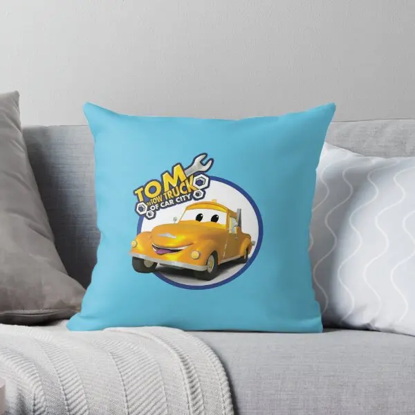 

Tom The Tow Truck Of Car City Printing Throw Pillow Cover Sofa Hotel Home Comfort Fashion Car Soft Pillows not include One Side