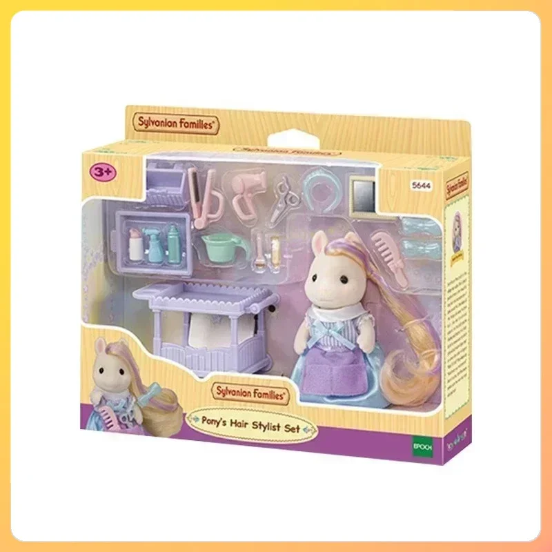 Sylvanian Families 애니메이션 소녀 피규어Figure 가구 Pvc 동상 폰 모델 인형 조랑말 헤어 스타일리스트 세트
