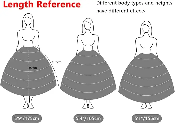 6 Hoop Crinoline White Long Wedding Petticoat Ball Gown
