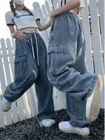 Retro Style Straight Leg Jeans For Female Niche Design, Loose And Multi Pocket Wide Leg Pants For Women's Jeans 1