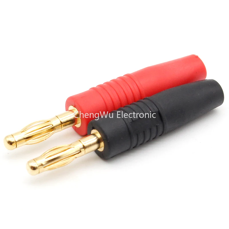 

2pcs/lot 4mm Plugs Gold Plated Musical Speaker Cable Wire Pin Banana Plug Connectors
