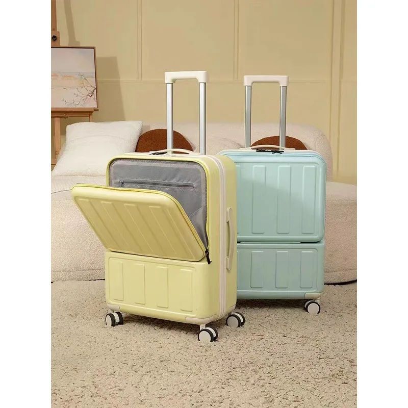 Boarding Bag Front Opening Luggage Women's Small Lightweight Multifunctional Charging Traveling Trolley Case Password Suitcase