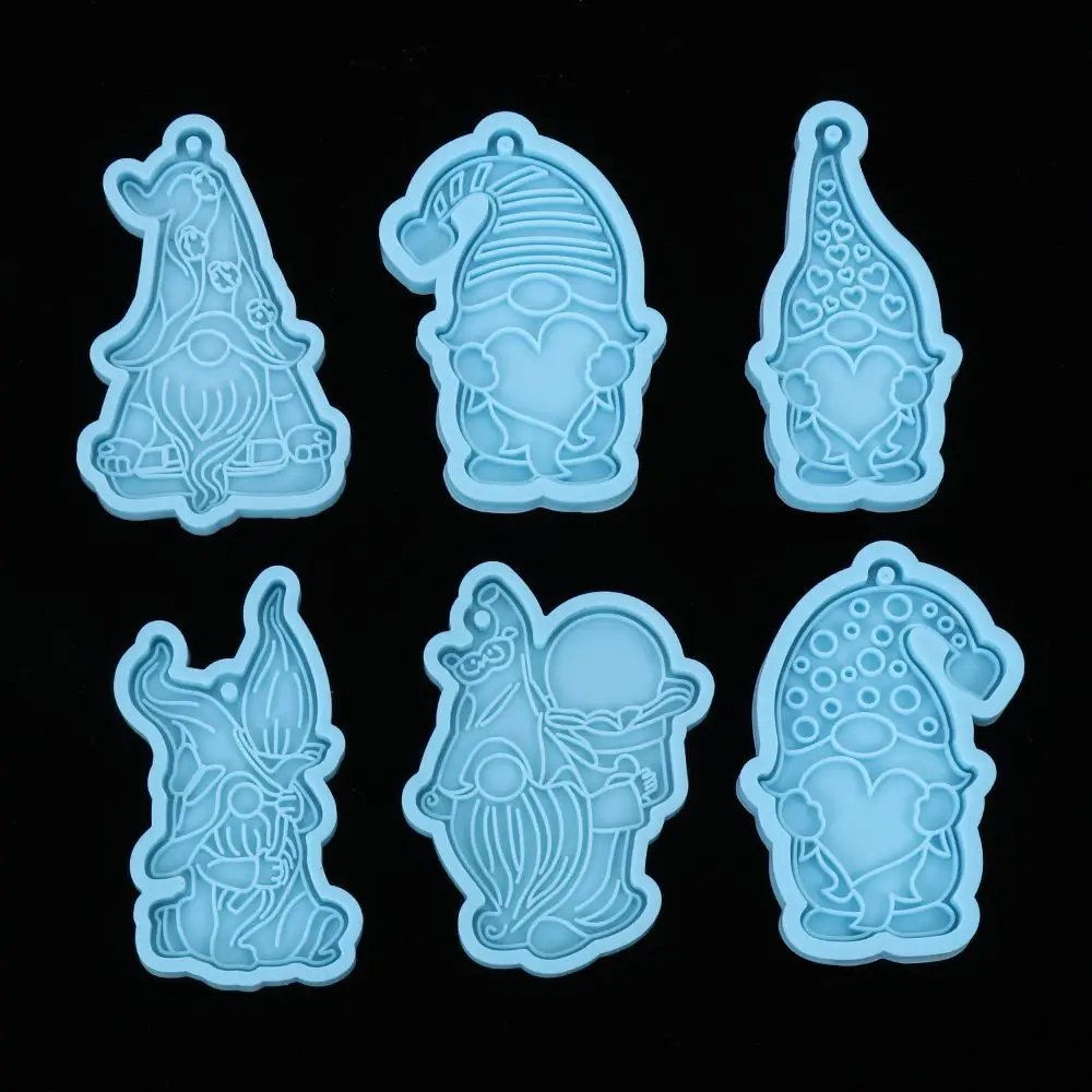 Silicone Mold Merry Christmas Keychain Garden Elves Epoxy Resin Mold Faceless Doll Dwarf DIY Craft Jewelry Pendant Casting Tool