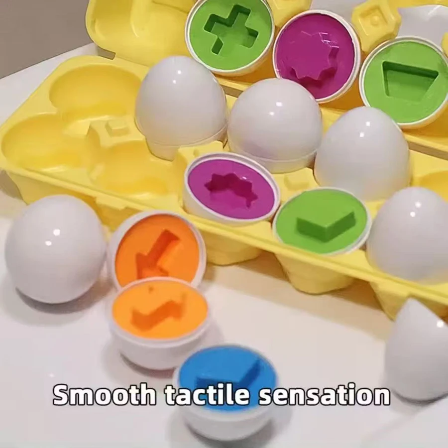 12pc Learning Educational Toy Smart Egg Toy Games Shape Matching Eggs Montessori Sorters Toys Toys For Kids Children 2 3 4 Years