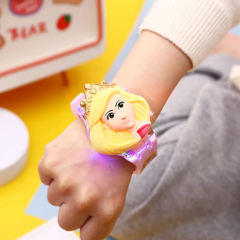 디즈니 야광 만화 어린이 시계, 화려한 플래시 라이트, 음악 슈퍼 히어로 어린이 시계, 파티 선물 손목시계