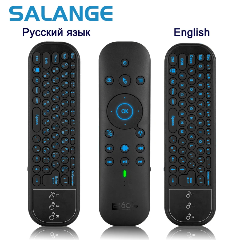 

New G60S Pro BT Wireless Voice Remote Control 2.4G BT5.0 Dual Mode Air Mouse IR Learning With Backlit Light For Android TV Box