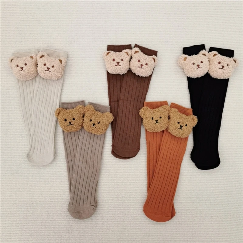 

Soft Cotton Baby Socks Kids Boy Girl Knee High Stockings Korean Style Cute Cartoon Bear Long Socks Baby Girl Clothes Accessories