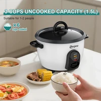 Elecpro Mini cuiseur à riz 3 tasses de riz avec cuiseur vapeur, petit cuiseur vapeur Portable pour aliments, pot intérieur antiadhésif amovible de qualité alimentaire 3