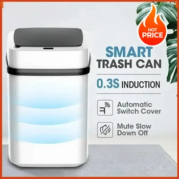 13L Smart Induction Kitchen Trash Can & Bathroom Touch Toilet Trash Can, Automatic & Convenient