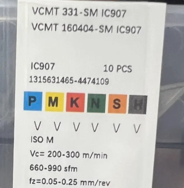 F 오리지널 10개 사용자 도구 VCMT 160402-SM IC907