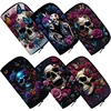 Skull Rose Butterfly Print Print Wallet Women Coin Money Bags ID Credit Card Phone Earphone Holder Casual Long Purse Gift 1