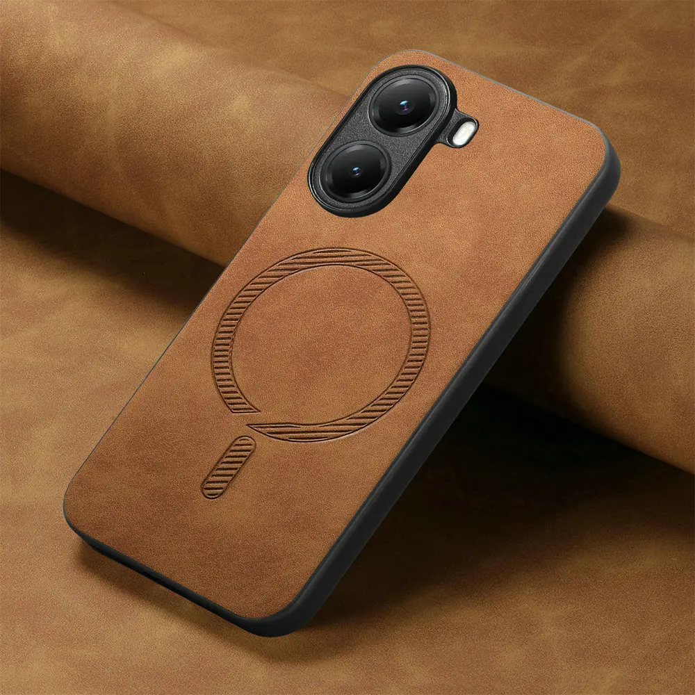 Luxury Leather Back Cover with Wireless Charging Compatibility